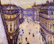 Gustave Caillebotte Rue Halevy, vue d'un sixieme etage oil painting on canvas
